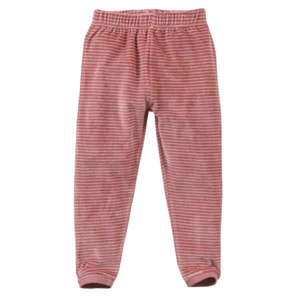 Pololo People Wear Organic Nicki-Pyjama, Rosa Geringelt, Aus 100% Baumwolle (Bio)