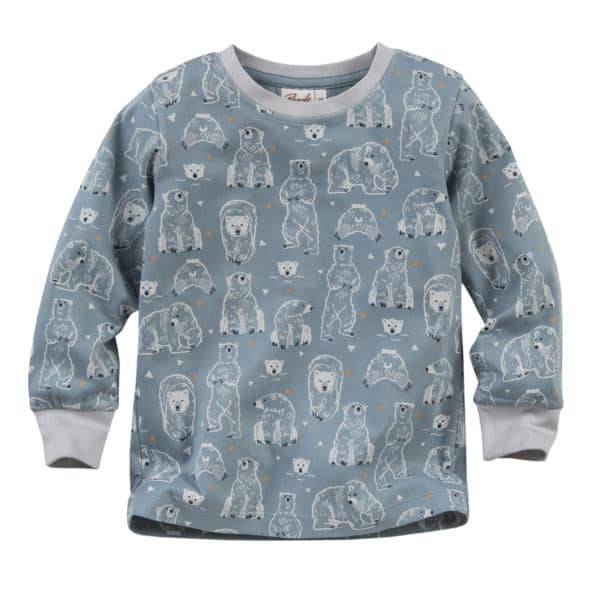Pololo People Wear Organic Pyjama, Petrol Bedruckt Mit Motiv “Eisbär”, Aus 100% Baumwolle (Bio)