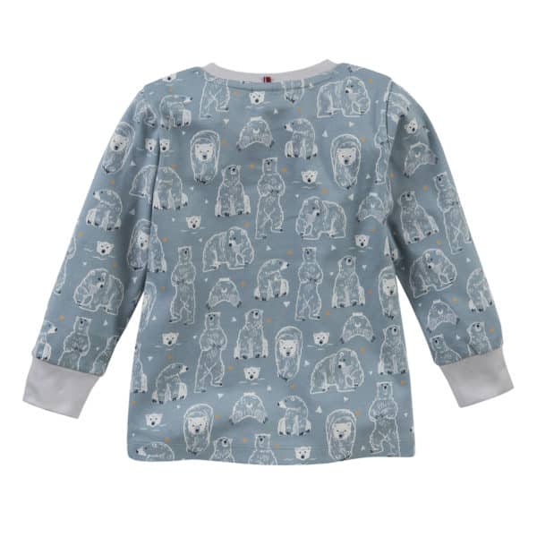 Pololo People Wear Organic Pyjama, Petrol Bedruckt Mit Motiv “Eisbär”, Aus 100% Baumwolle (Bio)