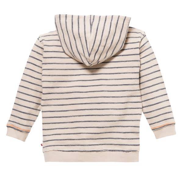 Pololo People Wear Organic Sweat-Hoodie Beige-blau Geringelt, Aus Bio-Baumwolle