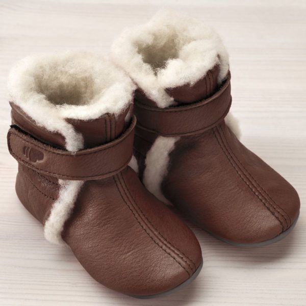 Pololo Babybootie Wolle Dunkelbraun