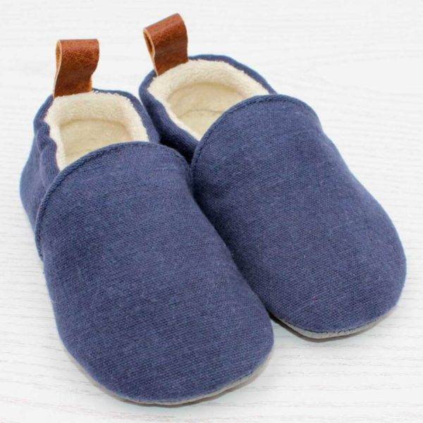 Pololo Barfuß Hausschuh Baumwolle (bio) Uni Blau