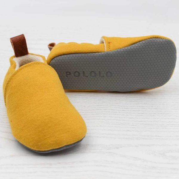 Pololo Barfuß Hausschuh Baumwolle (bio) Uni Gelb