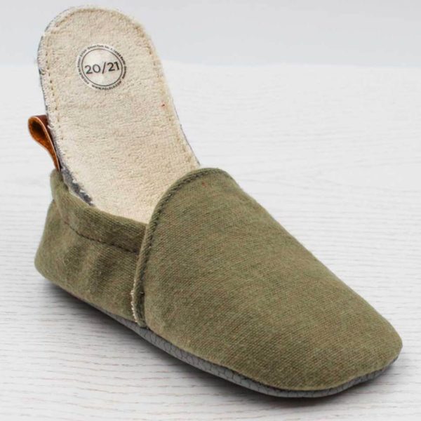 Pololo Barfuß Hausschuh Baumwolle (bio) Uni Grün