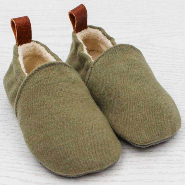 Pololo Barfuß Hausschuh Baumwolle (bio) Uni Grün