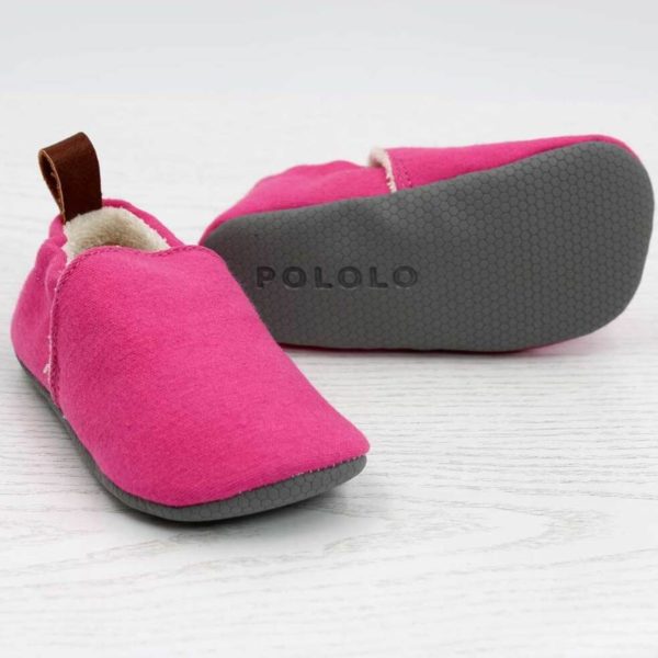 Pololo Barfuß Hausschuh Baumwolle (bio) Uni Pink