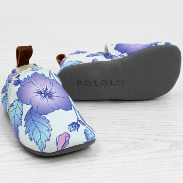 Pololo Barfuß Hausschuh Blaue Blume