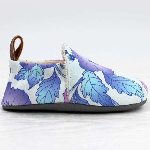 Pololo Barfuß Hausschuh Blaue Blume