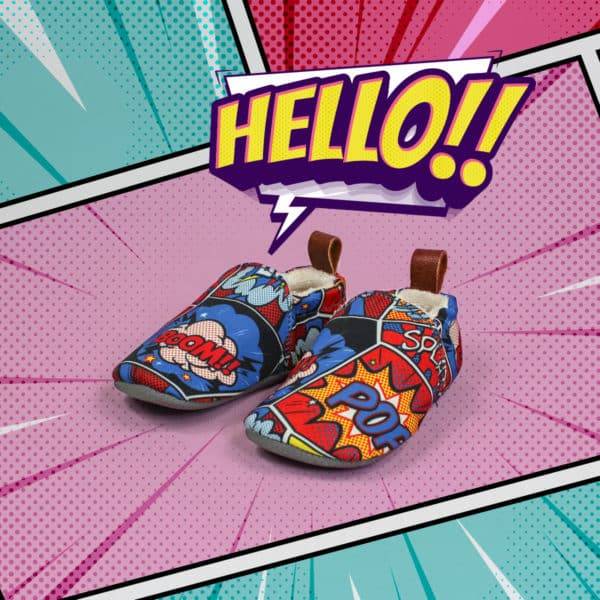 Pololo Barfuß Hausschuh Comic