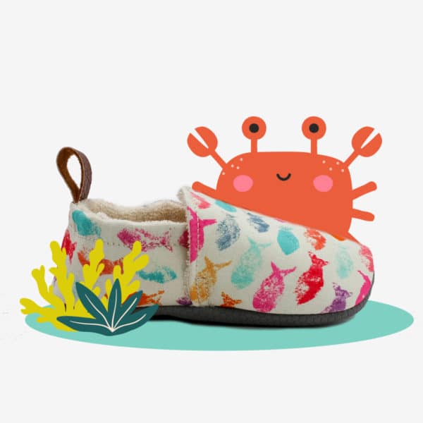 Pololo Barfuß Hausschuh Fische