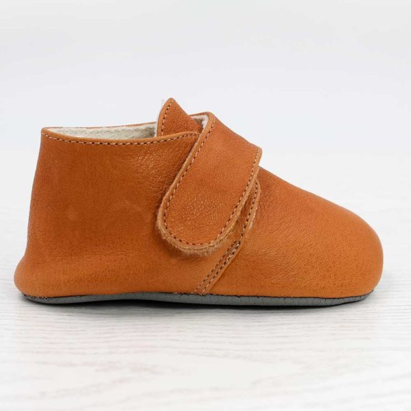 Pololo Barfuß Hausschuh Leder Cosy Hellbraun
