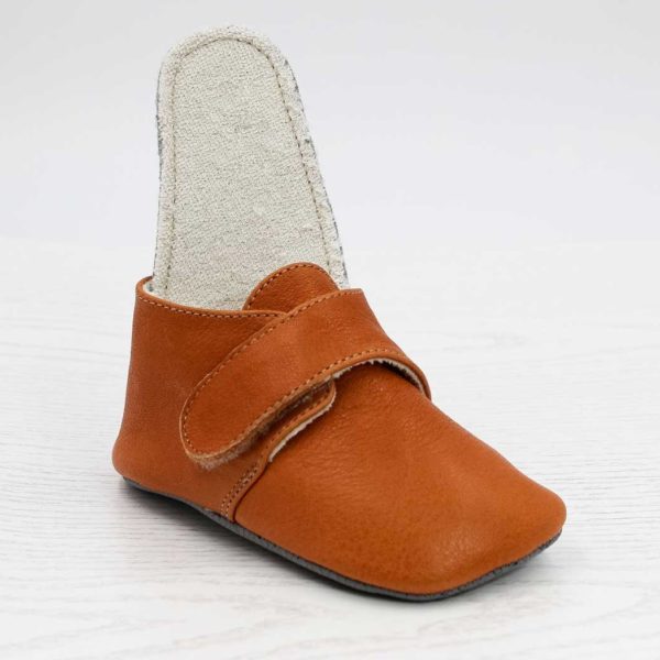 Pololo Barfuß Hausschuh Leder Cosy Hellbraun