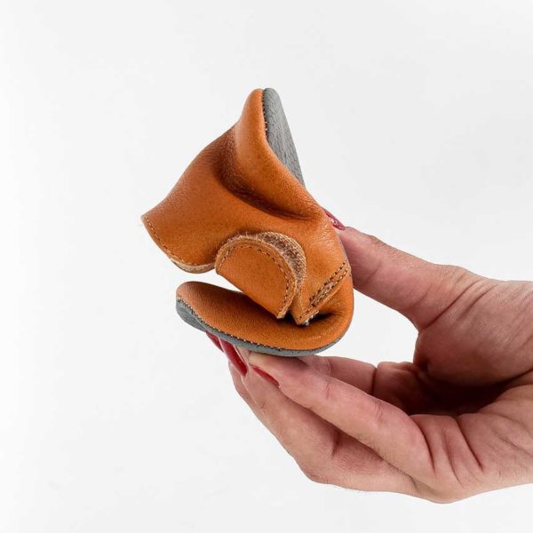 Pololo Barfuß Hausschuh Leder Cosy Hellbraun