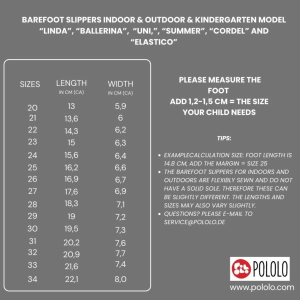 Pololo Barfuß Hausschuh Leder Uni Hellbraun