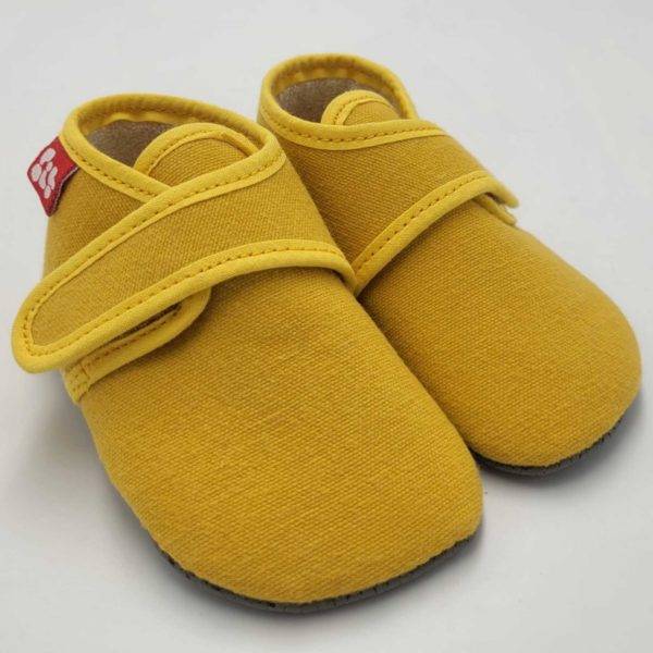 Pololo Barfuß Hausschuh mit Klettverschluss – gelb
