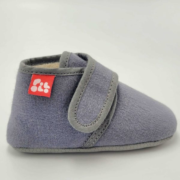 Pololo Barfuß Hausschuh Mit Klettverschluss – Grau