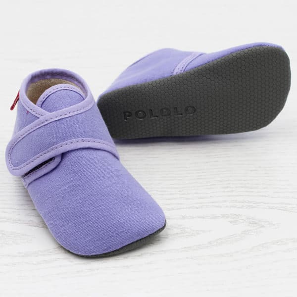 Pololo Barfuß Hausschuh Mit Klettverschluss – Lila
