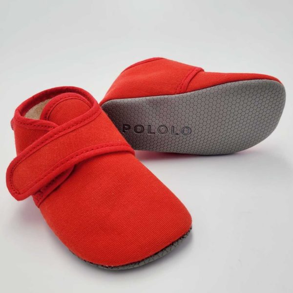 Pololo Barfuß Hausschuh Mit Klettverschluss – Rot