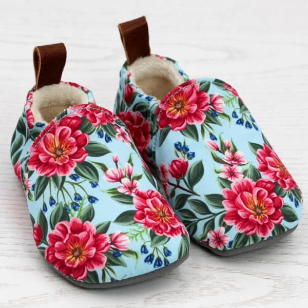 Pololo Barfuß Hausschuh Rote Blume
