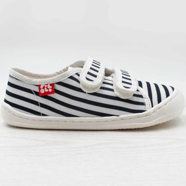 Pololo Barfuß-Sneaker Blau Gestreift Restgrößen