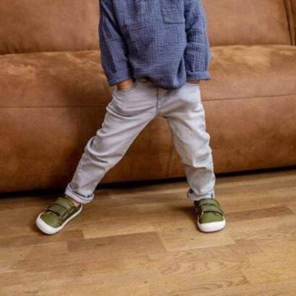 Pololo Barfuss Sneaker Leder Olivegrün