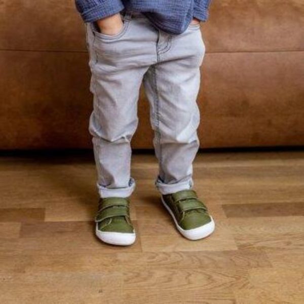 Pololo Barfuss Sneaker Leder Olivegrün