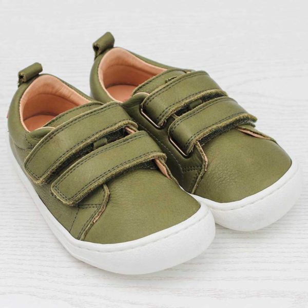 Pololo Barfuss Sneaker Leder olivegrün