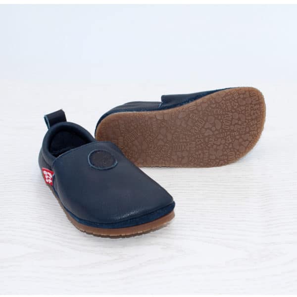 Pololo Barfußschuh Uni Leder Blau