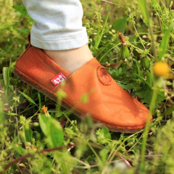 Pololo Barfußschuh Uni Leder Hellbraun