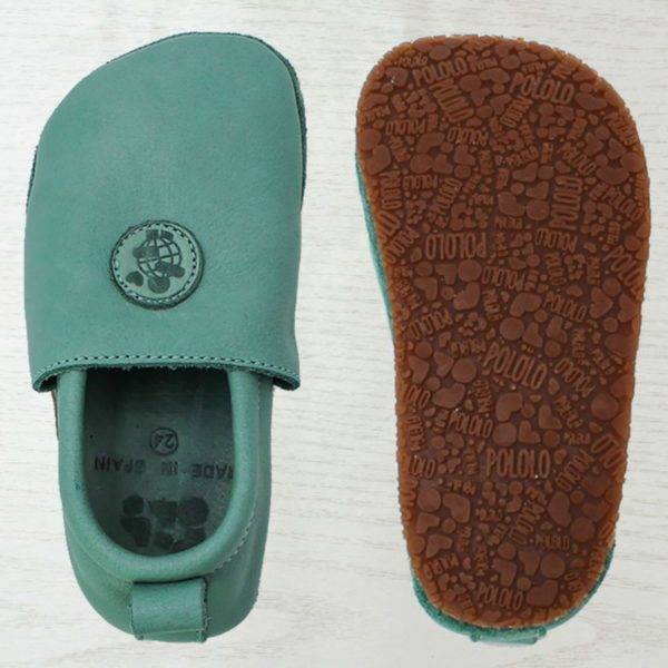 Pololo Barfußschuh Uni Leder Hellgrün