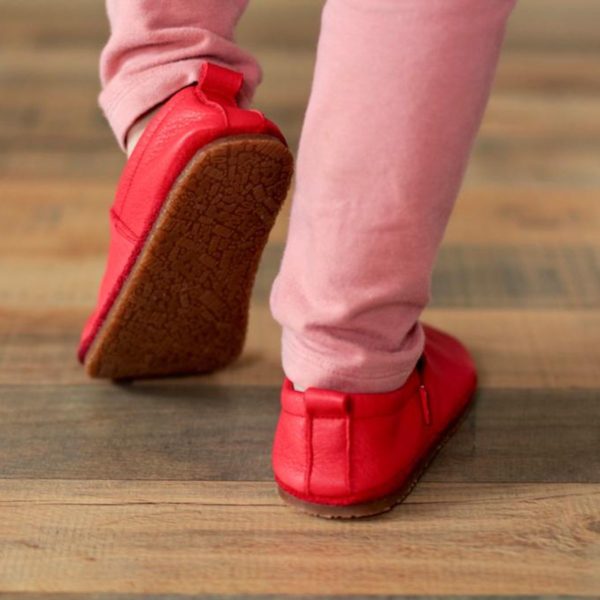 Pololo Barfußschuh Uni Leder Rot