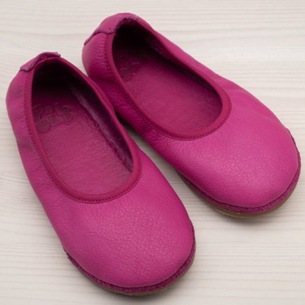 Pololo Hausschuh Ballerina Leder Pink