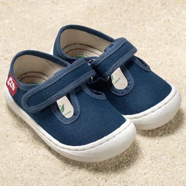 Pololo T-Bar Baumwollsandale “Arena” Blau