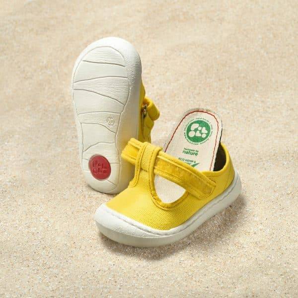 Pololo T-Bar Baumwollsandale “Arena” Gelb