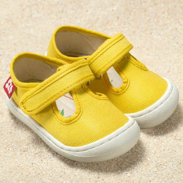 Pololo T-Bar Baumwollsandale “Arena” Gelb