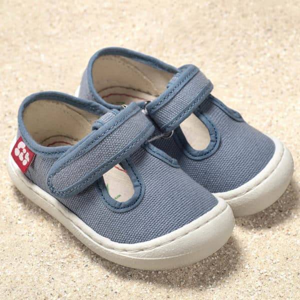 Pololo T-Bar Baumwollsandale “Arena” Grau