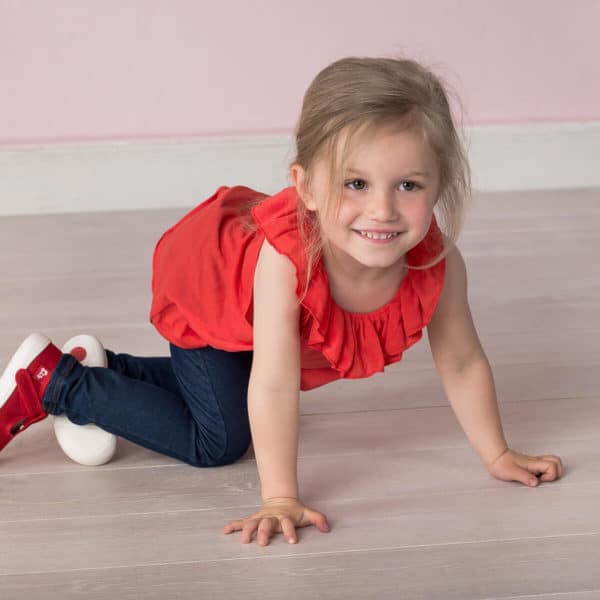 Pololo T-Bar Baumwollsandale “Arena” Rot