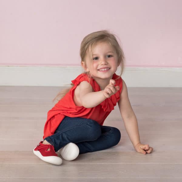 Pololo T-Bar Baumwollsandale “Arena” Rot