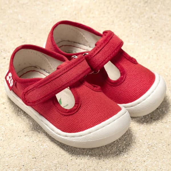 Pololo T-Bar Baumwollsandale “Arena” Rot