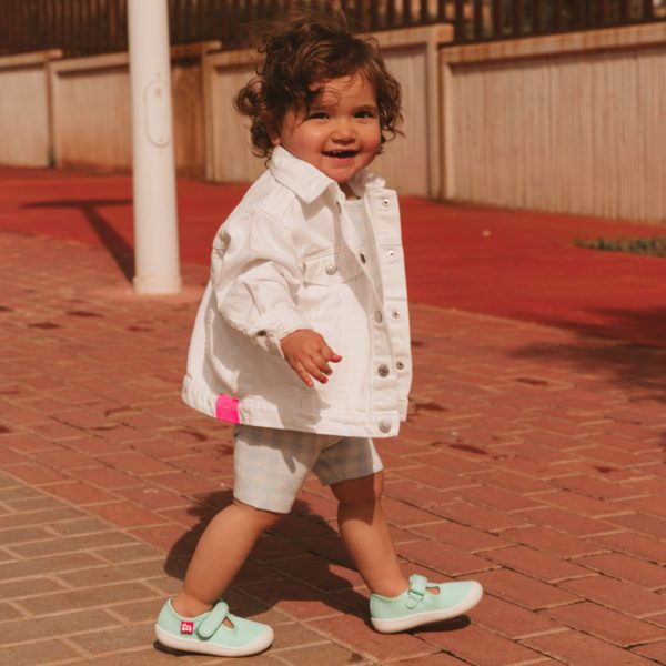 Pololo T-Bar Baumwollsandale “Arena” Türkis