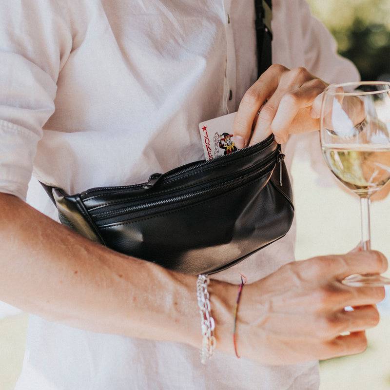 PP Berlin Bauchtasche Flach, Kunstleder, Damen Herren Unisex