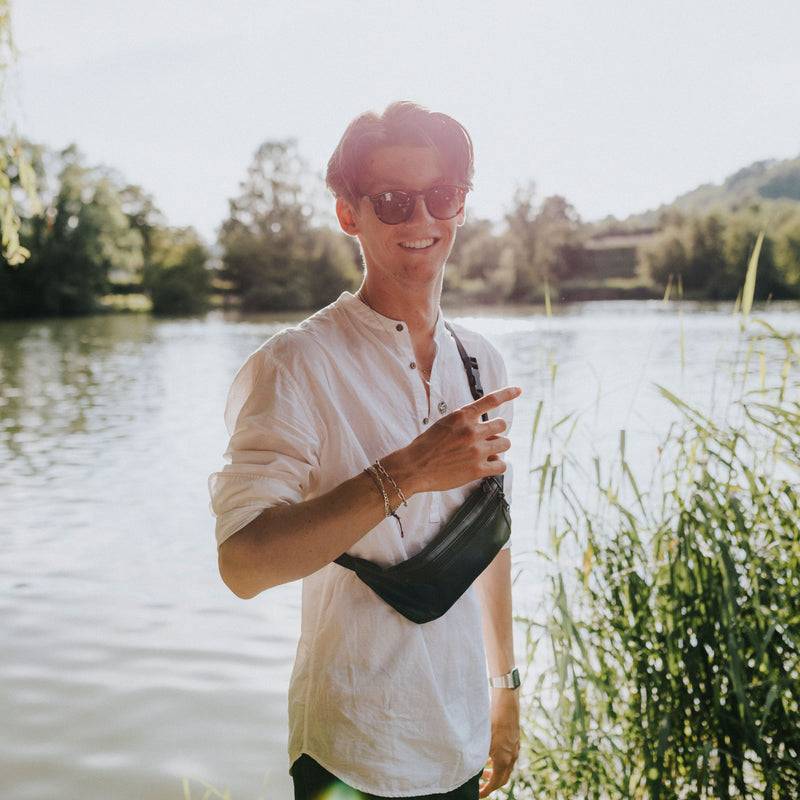 PP Berlin Bauchtasche Flach, Kunstleder, Damen Herren Unisex