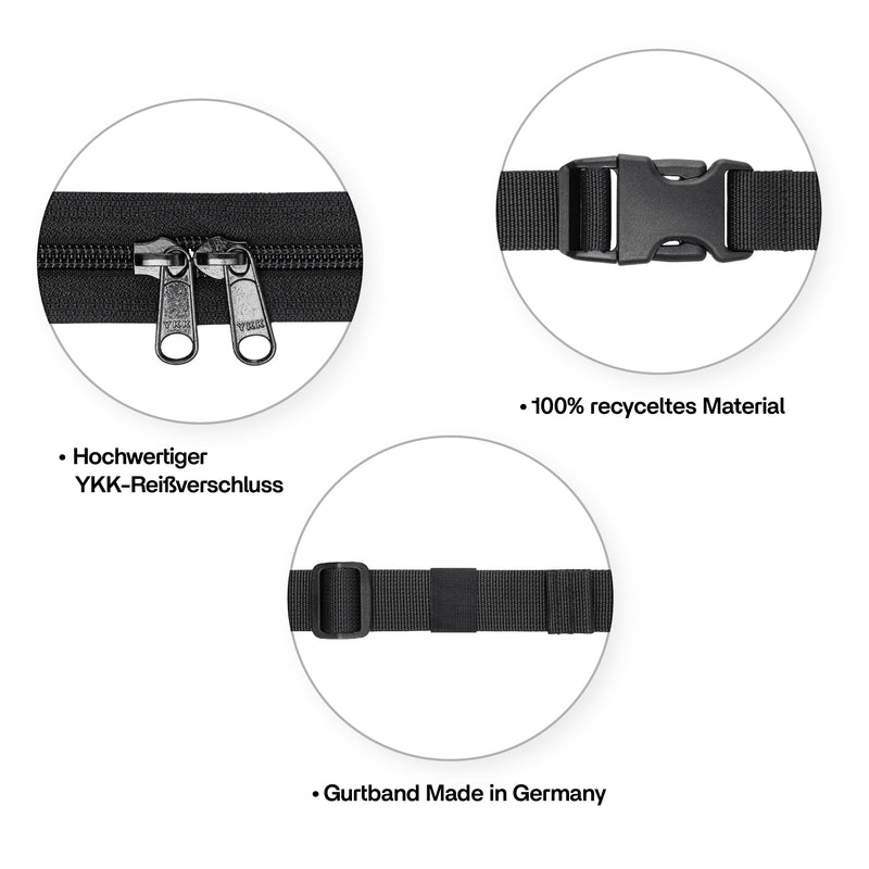 PP Berlin Bauchtasche Klassisch, Ripstop Stoff, Damen Herren Unisex