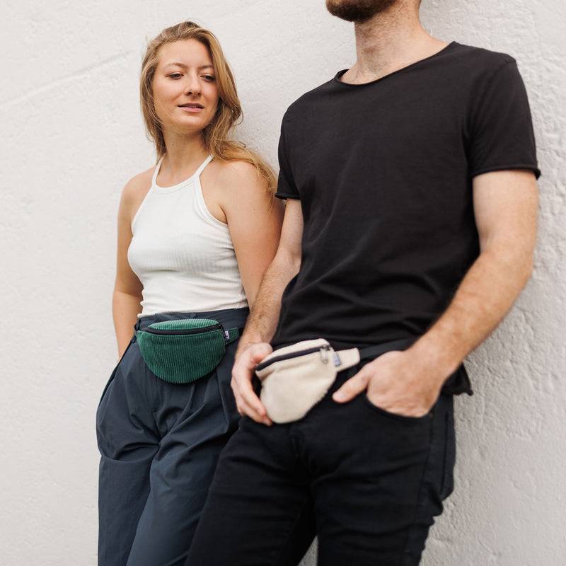 PP Berlin Bauchtasche Mini, Cord Grün, Kinder Damen Herren Unisex