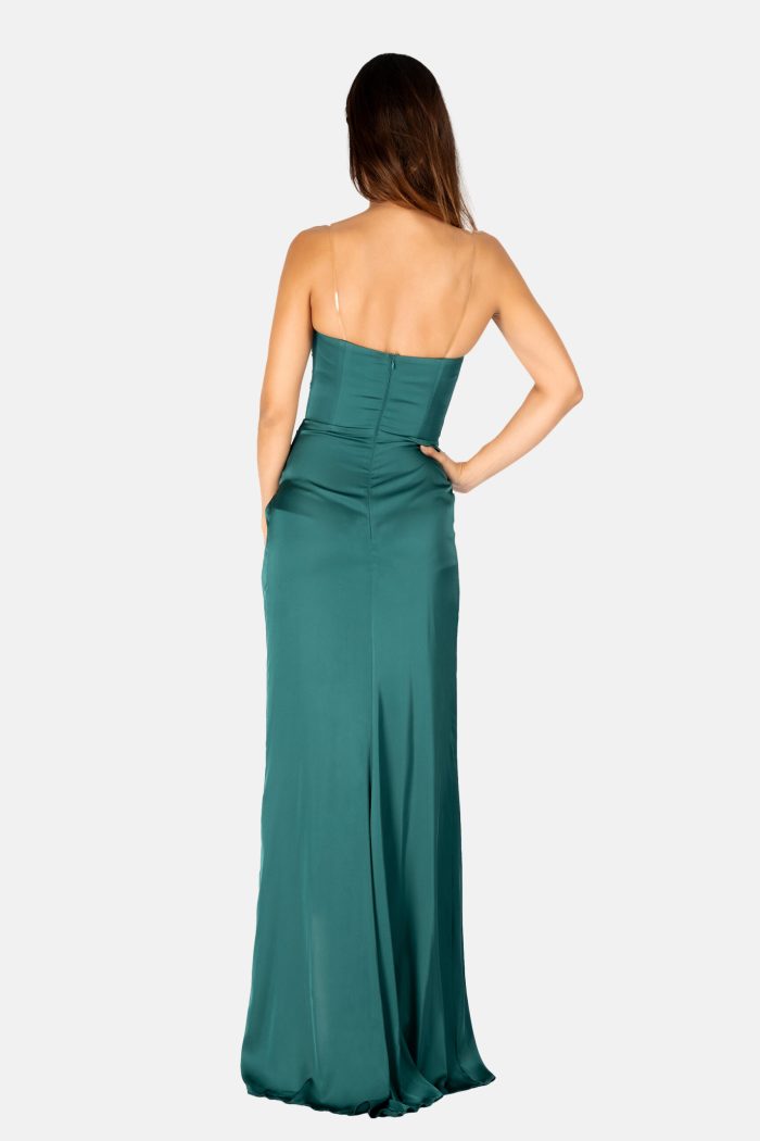 Prestije Maxikleid Satin Mit Beinschlitz