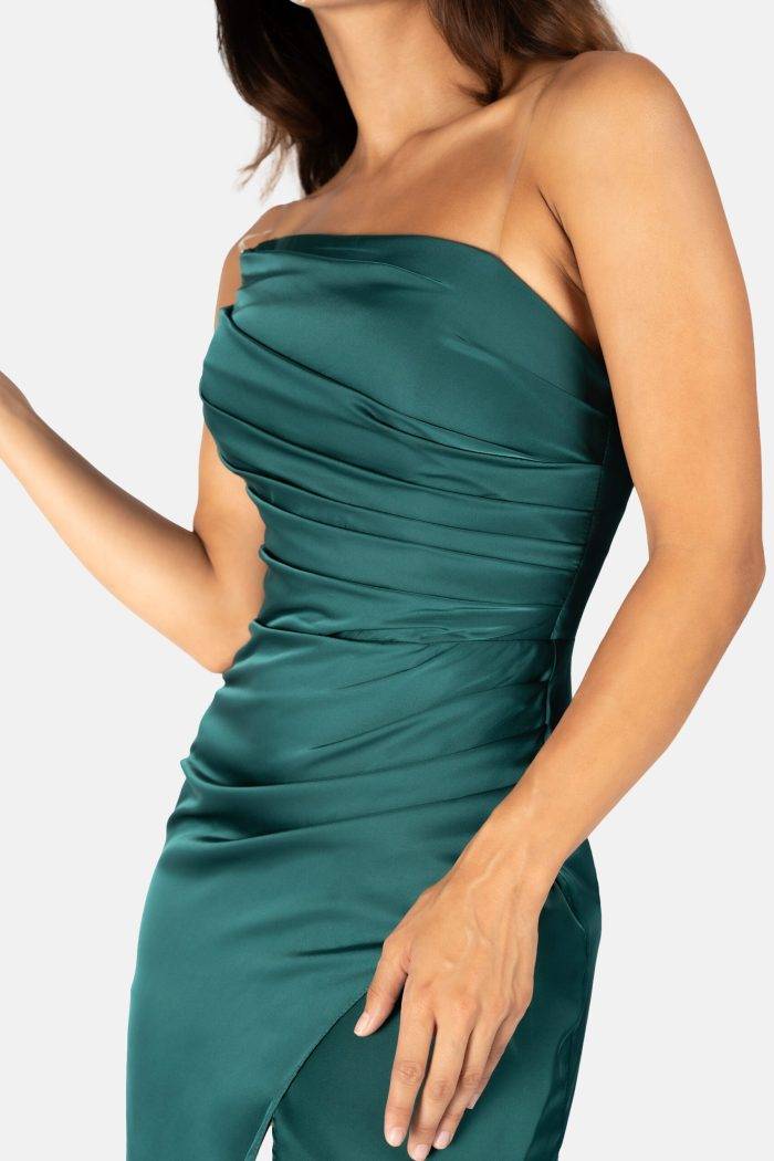 Prestije Maxikleid Satin Mit Beinschlitz