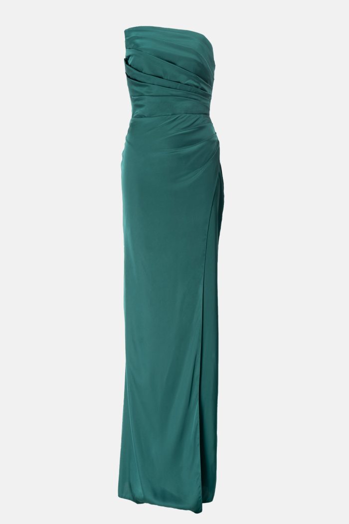 Prestije Maxikleid Satin Mit Beinschlitz