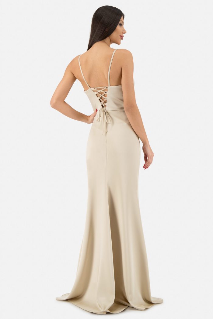 Prestije Satin Maxikleid Drapiert