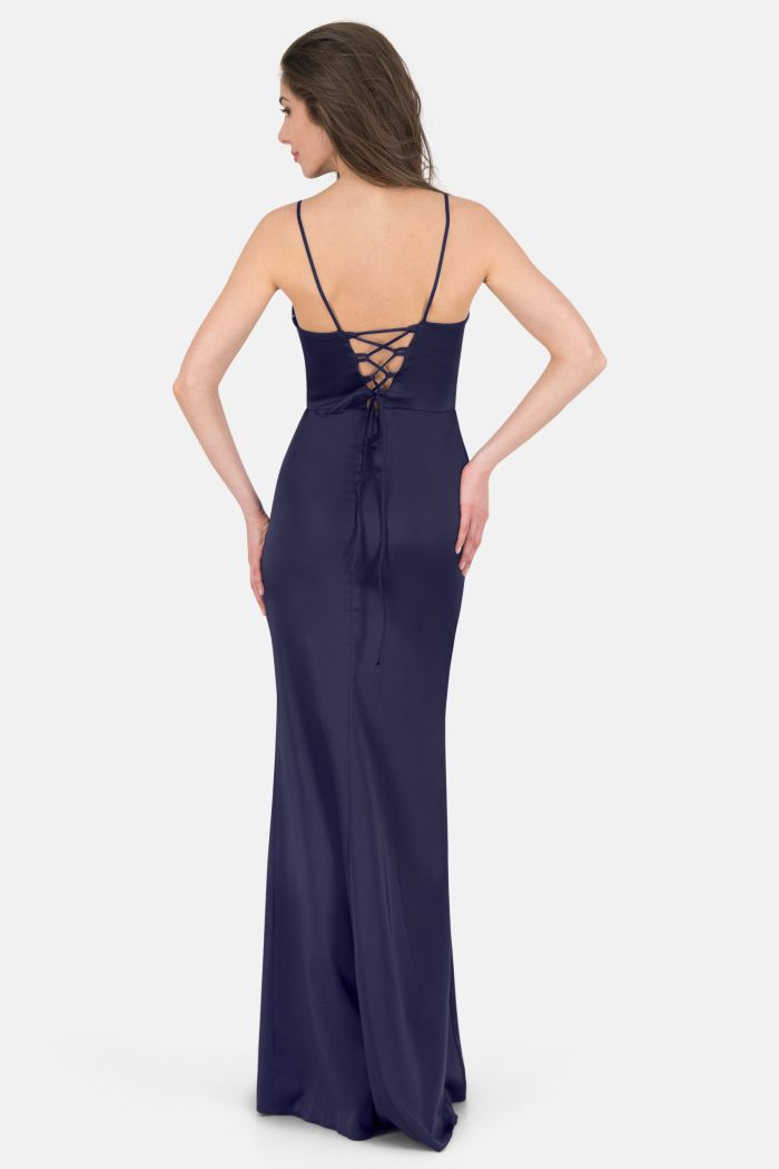 Prestije Satin Maxikleid Mit Trägern