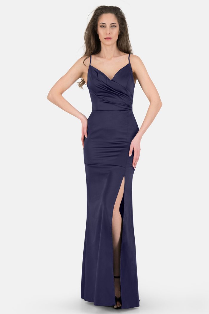 Prestije Satin Maxikleid mit Trägern